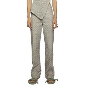 Acne Studios ink blue cream floral jacquard pants trousers Runway collection
